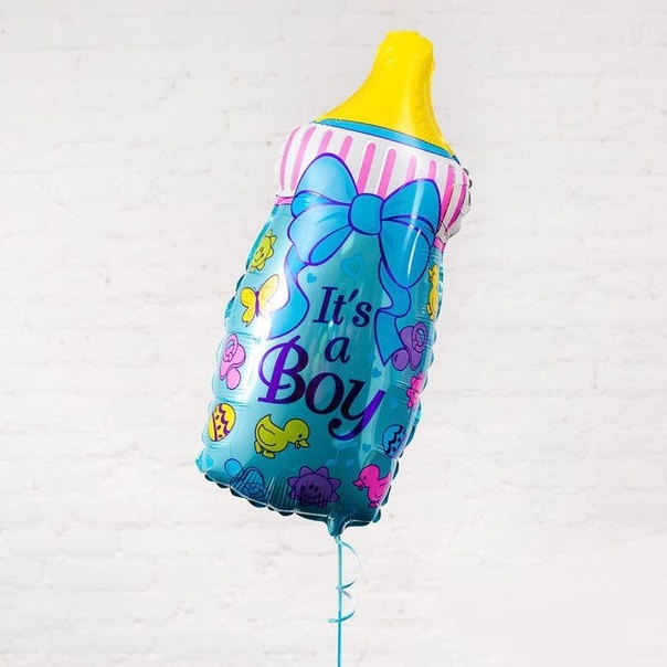 Фигурный шар, фольгированный с гелием, бутылочка "It's a Boy"